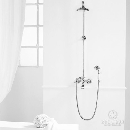 Stella Eccelsa Душевой комплект 3284/33: смеситель, верхний+ручной душ, цвет: хром