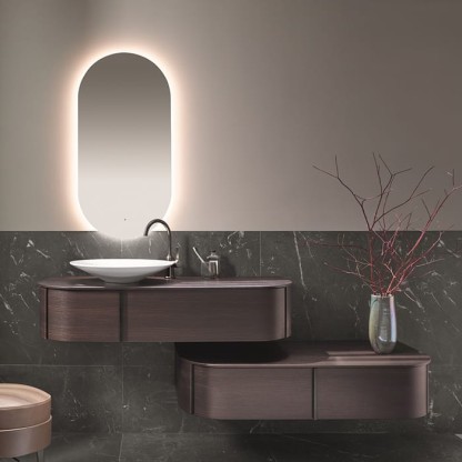 Burgbad Lavo 2.0 Комплект мебели 121х49х25см, с зеркалом LED подсветка по периметру, подвесной, цвет: Eiche Dekor Mokka