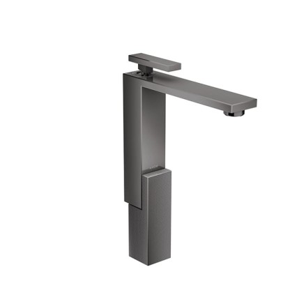 Axor Edge Смеситель для раковины, на 1 отв., с донным клапаном push/open, излив 180мм, алмазная огранка, цвет: черный