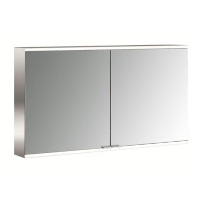 EMCO Prime2 Зеркальный шкаф 120x70см., с подсветкой, навесной, 2 двери, 2 полки, розетка, цвет: белый