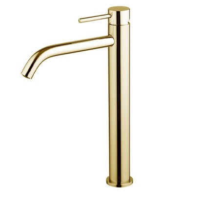 Carlo Frattini Spillo Up Смеситель для раковины, высота 29.5см., излив: 16.7см., с донным клапаном click-clack, цвет: золото матовое