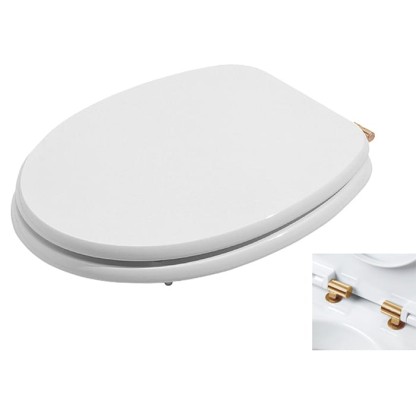 Azzurra Charme Сиденье для унитаза, с микролифтом, цвет: Bianco lucido/золото