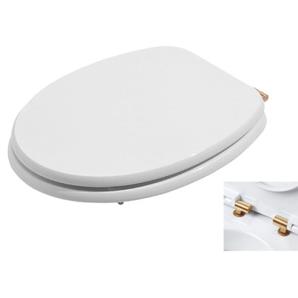 Azzurra Charme Сиденье для унитаза, с микролифтом, цвет: Bianco lucido/золото
