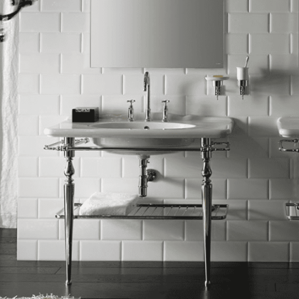 Globo Paestum Консоль напольная 100x53x90см, с раковиной на 1 отв., хромированная