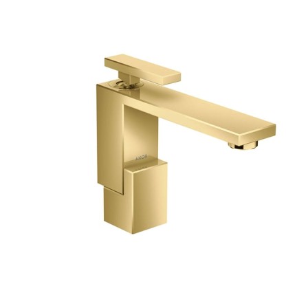 Axor Edge Смеситель для раковины, на 1 отв., с донным клапаном push/open, излив 160мм, цвет: золото