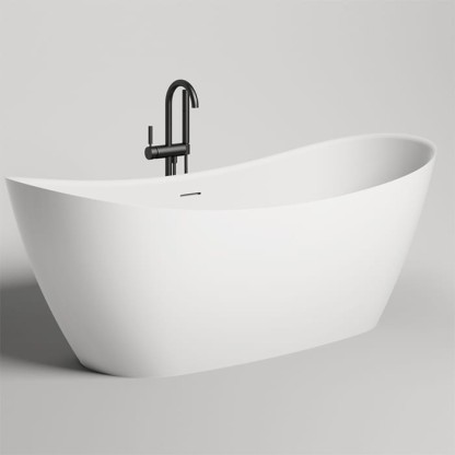 Salini Noemi Ванна отдельностоящая 185х81х72cм, донный клапан "Up&Down", сифон, слив-перелив, S-Sense, цвет: белый глянцевый