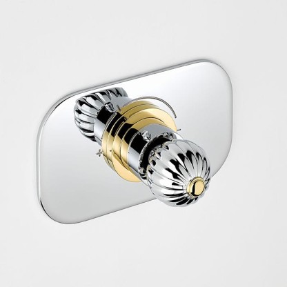 THG Mandarine metal Смеситель для душа встраиваемый, термостатический, внешняя часть, цвет: хром/золото
