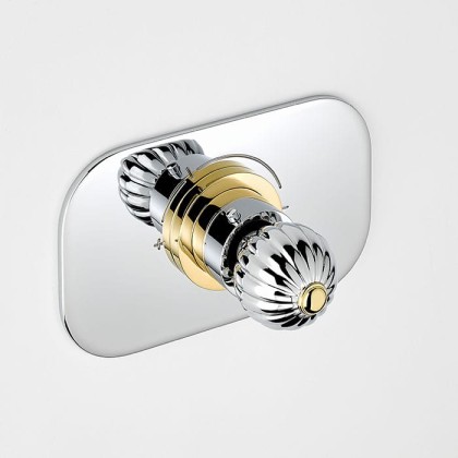 THG Mandarine metal Смеситель для душа встраиваемый, термостатический, внешняя часть, цвет: хром/золото