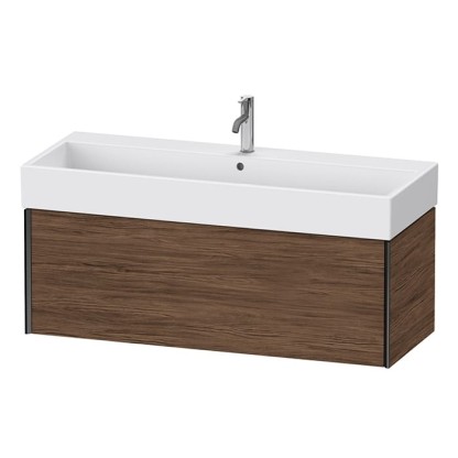 Duravit XViu Тумба подвесная 118.4x45.4x39.7см, с раковиной, 1 ящик, цвет: walnut dark/черный матовый