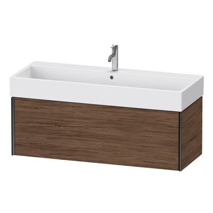 Duravit XViu Тумба подвесная 118.4x45.4x39.7см, с раковиной, 1 ящик, цвет: walnut dark/черный матовый