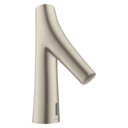 Axor Starck Organic Cмеситель для раковины, на 1 отв., электронный, без регулировки температуры, питание от батареек, цвет: шлифованный никель