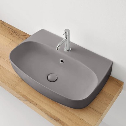 Kerasan Nolita Раковина 70х45 см, 1 отв., подвесная/накладная, цвет: Ferro matt