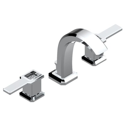 THG Metropolis a manettes cristal clair Смеситель для раковины, 3 отв., цвет: хром/прозрачный хрусталь