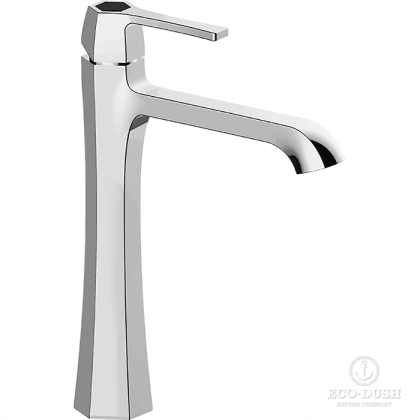 CISAL Cherie Смеситель однорычажный для раковины на 1 отверстие,высокий h200 мм, без донного клапана, цвет: хром/черный матовый