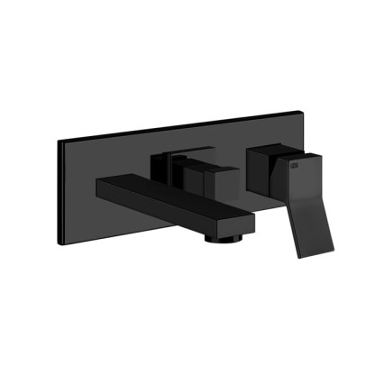 Gessi Rettangolo K Встраиваемый смеситель с изливом и переключателем PUSH, внешняя часть, цвет: black XL