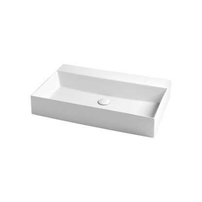 Azzurra Elegance Squared Раковина подвесная/накладная, 75x45xH12,5 см, без отв., цвет: Bianco lucido