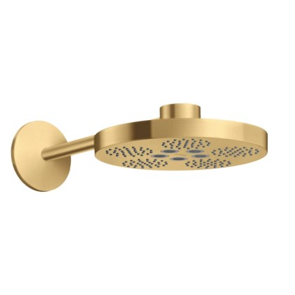 Axor One Верхний душ ?280 мм., с настенным держателем 389 мм., 2 режима, цвет: шлифованное золото