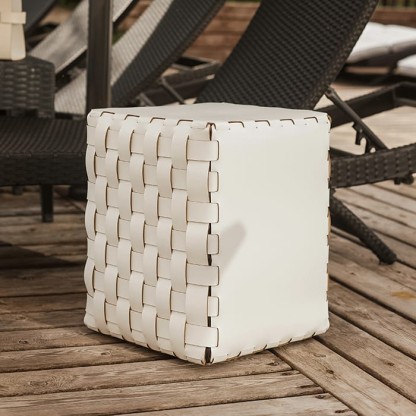 ADJ Пуф, 35x35xH40 см., цвет: белый/панна котта