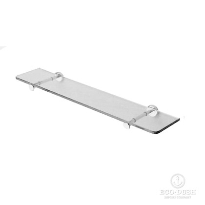 Stella Lucilla Полочка стеклянная под зеркало 60 см, подвесная, цвет: хром