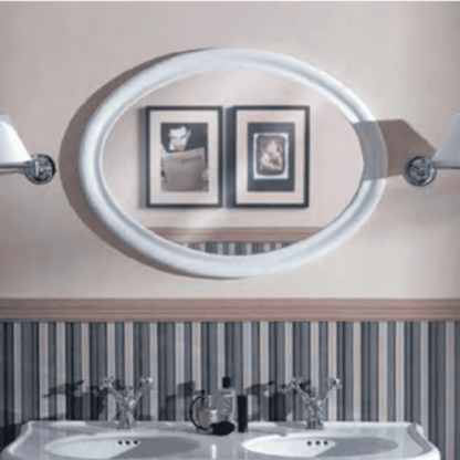 SIMAS Lante Зеркало овальное 90х62см, цвет: белый