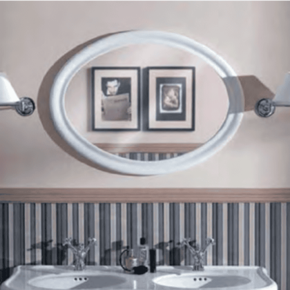 SIMAS Lante Зеркало овальное 90х62см, цвет: белый