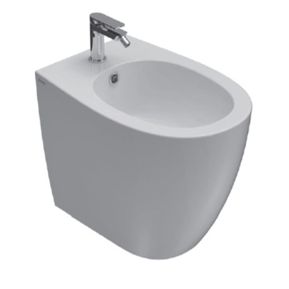 Globo 4ALL Биде напольное приставное 54х36 см, с 1 отв. под смеситель, с системой скрытого крепежа, цвет: белый