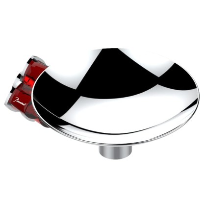 THG Petale de Cristal rouge Мыльница металлическая ? 15см., подвесная, цвет: хром/красный хрусталь