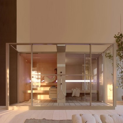 Effegibi Logica Spa Filo Сауна&Хаммам 373x250x217см, пристенная, цвет: White Cloud