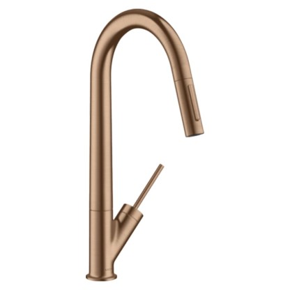 Axor Starck Смеситель для кухни, на 1 отв., с вытяжным изливом, цвет: шлифованное красное золото