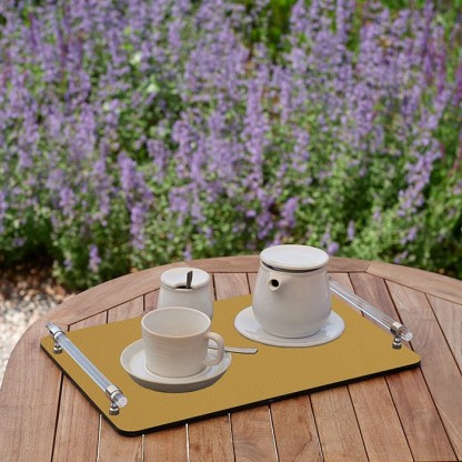 ADJ Поднос Asti, 42x36xH5 см., цвет: горчичный/оливковый, фурнитура графит