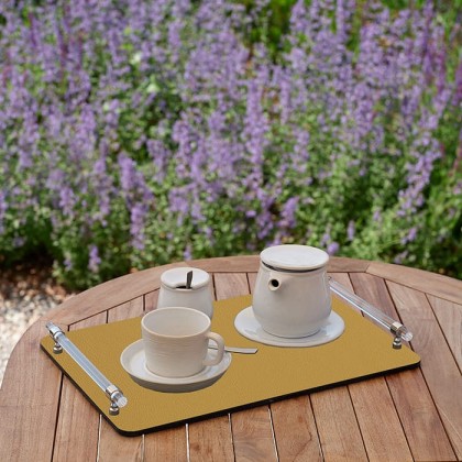 ADJ Поднос Asti, 42x36xH5 см., цвет: горчичный/оливковый, фурнитура графит