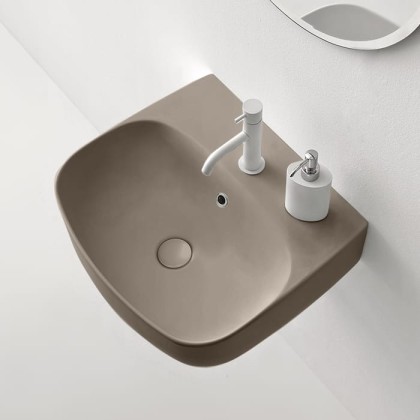 Kerasan Nolita Раковина 50х45 см, 1 отв., подвесная/накладная, цвет: коричневый орех