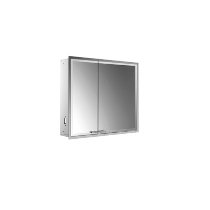 EMCO Prestige2 Зеркальный шкаф 66х81.5см., встраиваемый, LED-подсветка, 2 двери, 2 полки, розетка, правый, с EMCO light system