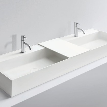 NOORTH milldue edition Раковина 26.5х47.2х12 см, с 1 отв.,  двойная, накладная, цвет: белый