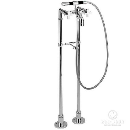 CISAL Barcelona Смеситель напольный для ванны с ручной лейкой, держателем, шлангом 150 см, цвет: хром