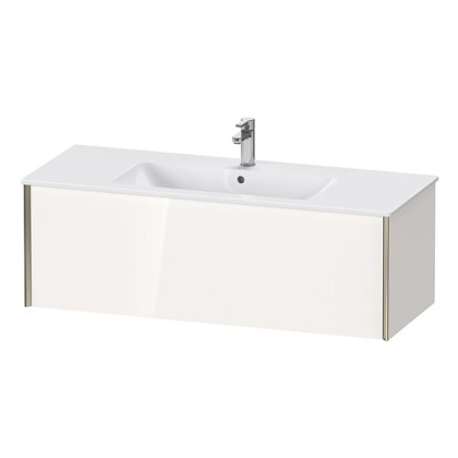 Duravit XViu Тумба подвесная 121x48x40см, с раковиной, 1 ящик, цвет: белый глянцевый/champagne matt