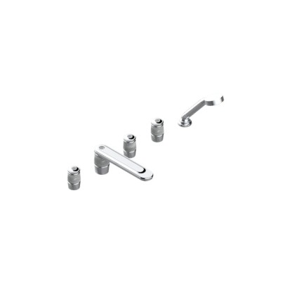 THG CORVAIR FIOR DI BOSCO Смеситель на борт ванны на 5 отверстий, двойной, с ручным душем, цвет: хром