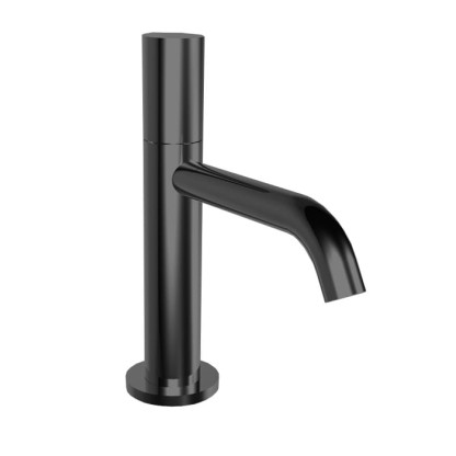 Bongio Aqua Смеситель для раковины, на 1 отв., излив: 12.6см, с донным клапаном clic-clac, цвет: черный матовый