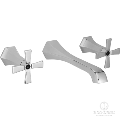 CISAL Cherie Смеситель на раковину на 3 отверстия, излив 200 мм, цвет: хром/черный матовый