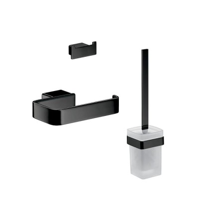 Emco Loft Набор: держатель т/б, ершик напольный, крючек, цвет: черный