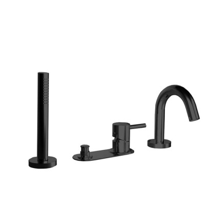 Bongio ON Смеситель на борт ванны, с ручным душем, цвет: матовый черный хром