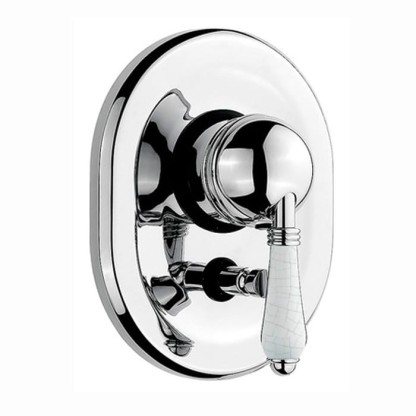 Nicolazzi P.m. Blanc A Встраиваемый смеситель для душа с переключением, 2 источника, ручки состаренная керамика, цвет: хром