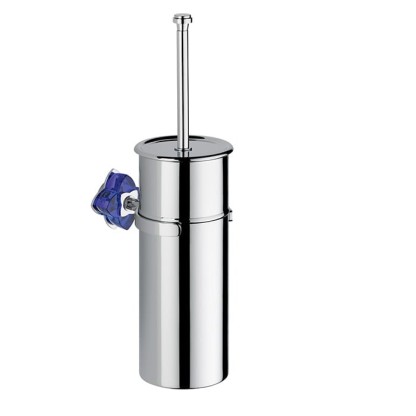 THG P?tale de cristal bleu Ёршик для туалета, подвесной, цвет: хром/синий хрусталь