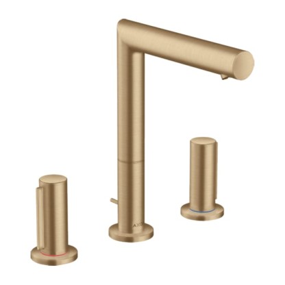 Axor Uno Смеситель для раковины 200, на 3 отв., с донным клапаном, zero, цвет: шлифованная бронза