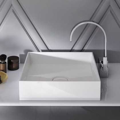 Burgbad Crono Раковина 40x40 см, без отв., накладная, квадратная, цвет: белый