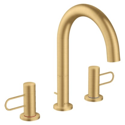 Axor Uno Смеситель для раковины 200, на 3 отв., с донным клапаном, цвет: шлифованное золото