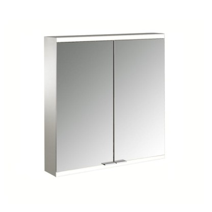 EMCO Prime2 Зеркальный шкаф 60x70см., с подсветкой, навесной,  2 двери, 2 полки, розетка, цвет: белый