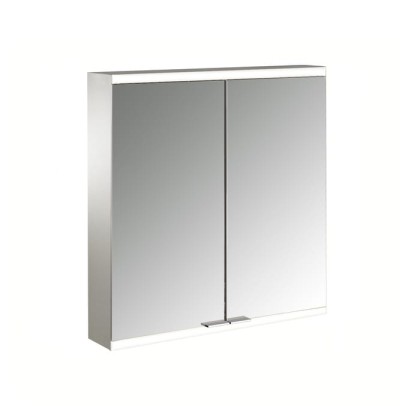 EMCO Prime2 Зеркальный шкаф 60x70см., с подсветкой, навесной,  2 двери, 2 полки, розетка, цвет: белый