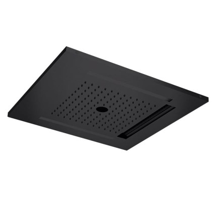 Almar Chromotherapy Встраиваемый верхний душ 49,6х49,6см., 3 типа струи, хромотерапия, цвет: черный матовый