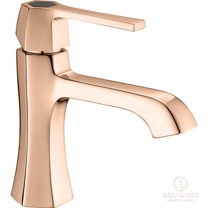 CISAL Cherie Смеситель однорычажный для раковины на 1 отверстие без донного клапана, цвет: розовое золото/черный